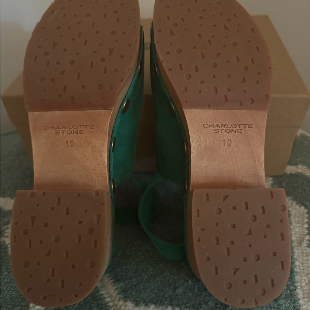 Green Suede Lucia Kite Clogs - Picture 6 of 6
